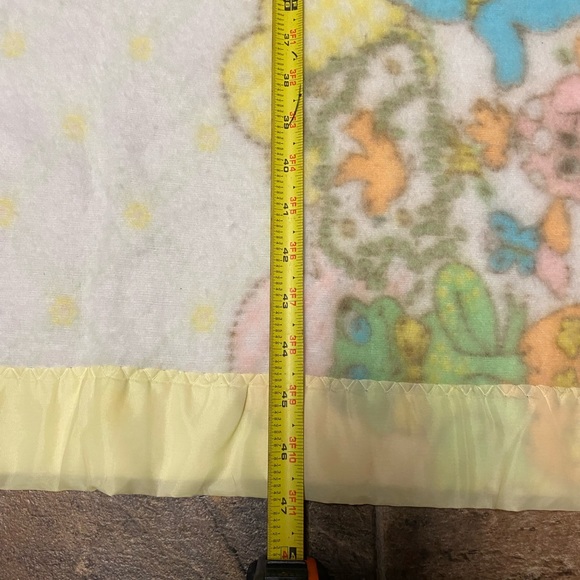 Baby Unisex Vintage Yellow Teddy Bear Bird Cloud Blanket - Picture 2 of 6